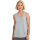 Women's Champion Authentic Burnout Logo Graphic Racerback Tank, Size: Small, Dark Grey