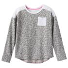 Girls 7-16 So&reg; Colorblock Perfectly Active Pocket Tee, Girl's, Size: 7-8, Light Grey