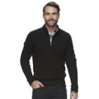 Men's Croft & Barrow&reg; True Comfort Classic-fit Quarter-zip Sweater, Size: Xl, Black