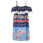 Girls 7-16 Iz Amy Byer Lace Trim Off Shoulder Chiffon Sheath Dress, Girl's, Size: 8, Ovrfl Oth