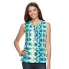 Women's Caribbean Joe Tie Dye Tank, Size: Small, Dark Blue
