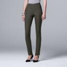 Petite Simply Vera Vera Wang Modern Fit Skinny Pants, Women's, Size: L Petite, Dark Green
