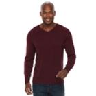 Men's Croft & Barrow&reg; Classic-fit 12gg V-neck Sweater, Size: Xxl, Red