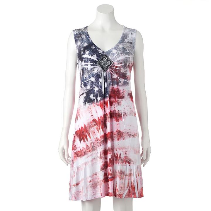 Women's World Unity Sublimated Medallion Shift Dress, Size: Xs, Red