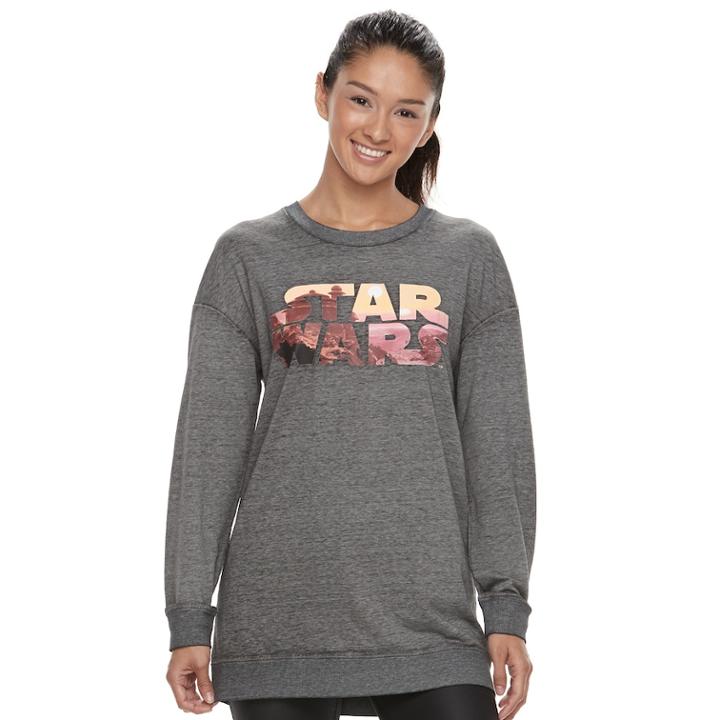 Juniors' Her Universe Star Wars Graphic Tunic Sweatshirt, Teens, Size: Large, Grey (charcoal)