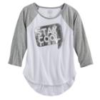 Girls 7-16 & Plus Size So&reg; High-low Shine Baseball Tee, Size: 20 1/2, White
