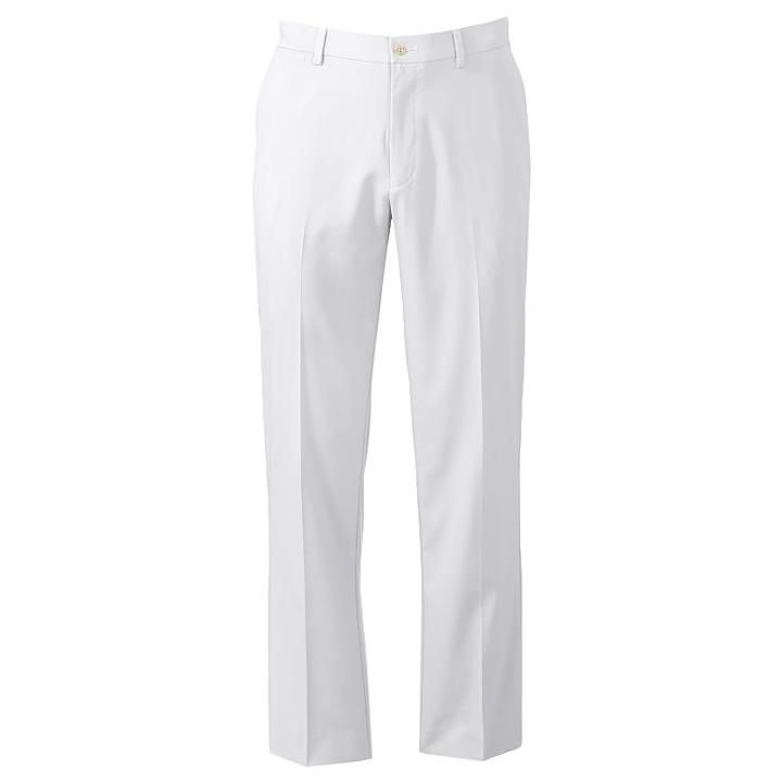 Men's Grand Slam Slim-fit Performance Easy-care Flat-front Pants, Size: 32x29, White