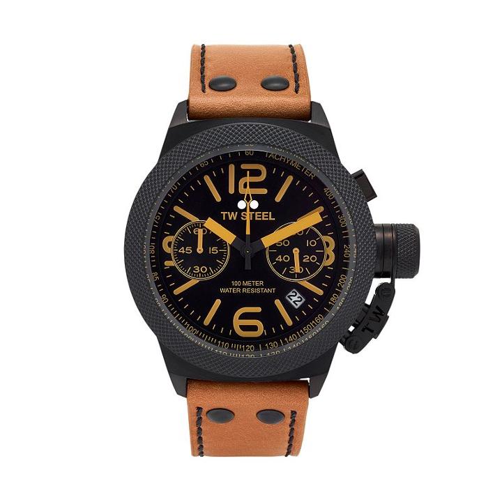 Tw Steel Men's Canteen Leather Chronograph Watch - Cs43, Brown