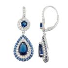 Sterling Silver Simulated Sapphire Teardrop Earrings, Women's, Blue