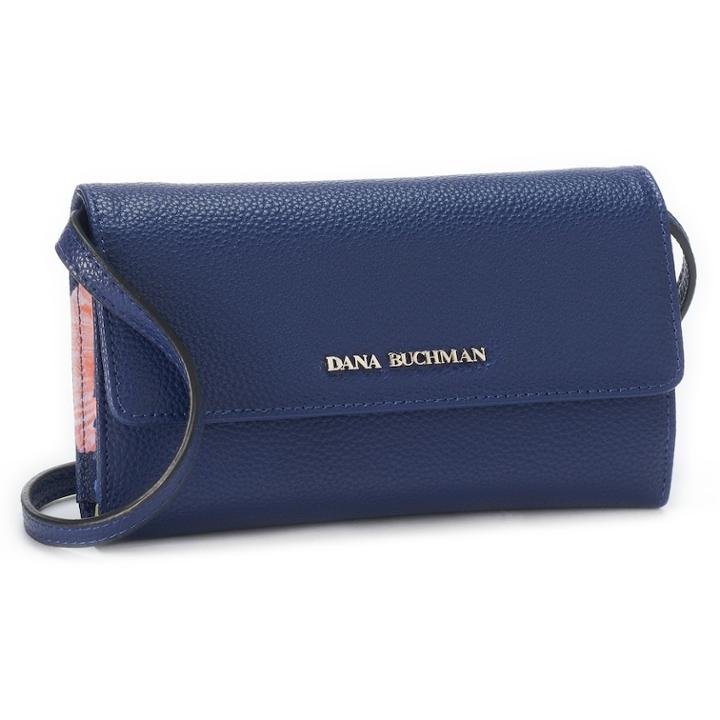 Dana Buchman Cateline Pebbled Crossbody Wallet, Women's, Blue (navy)