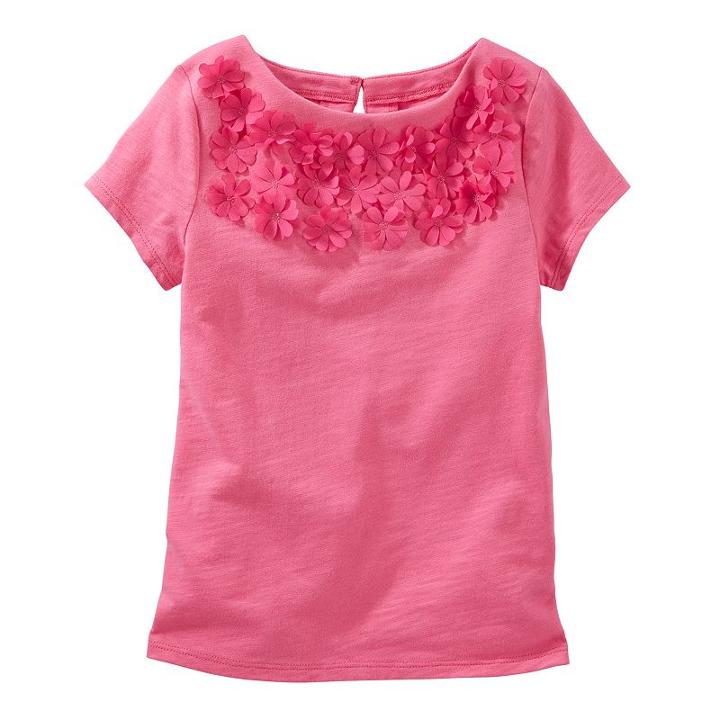 Girls 4-8 Oshkosh B'gosh&reg; Floral Embellished Tee, Girl's, Size: 10, Pink