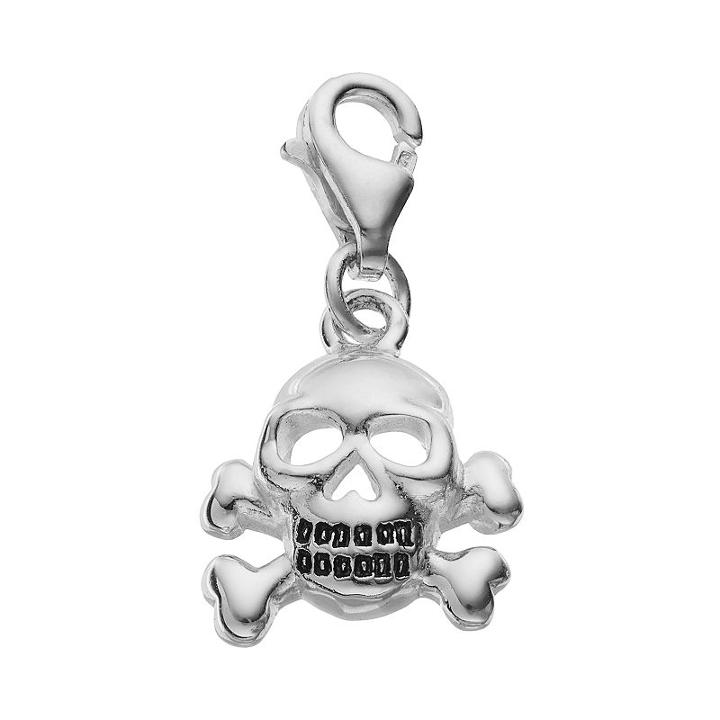Personal Charm Sterling Silver Skull & Crossbones Charm, Women's
