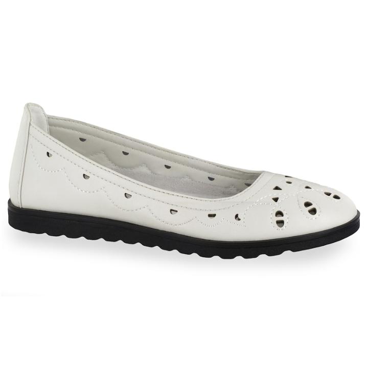 Easy Street Alfie Women's Flats, Size: Medium (12), White