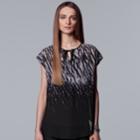 Women's Simply Vera Vera Wang Print Peasant Top, Size: Large, Purple