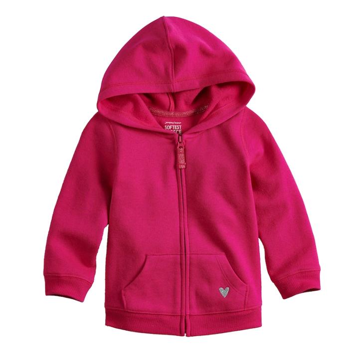 Baby Girl Jumping Beans&reg; Fleece Zip Hoodie, Size: 24 Months, Med Pink