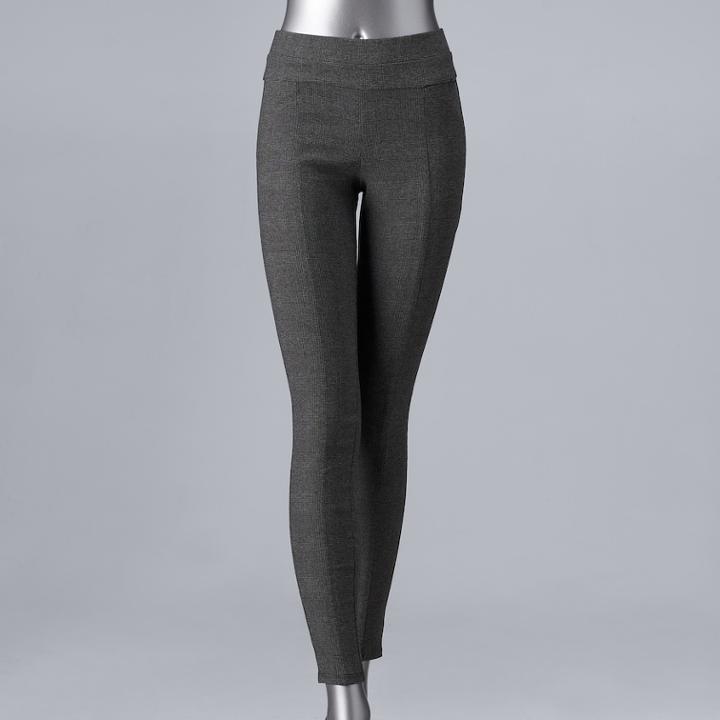 Women's Simply Vera Vera Wang Modern Twill Skinny Pants, Size: Large, Grey