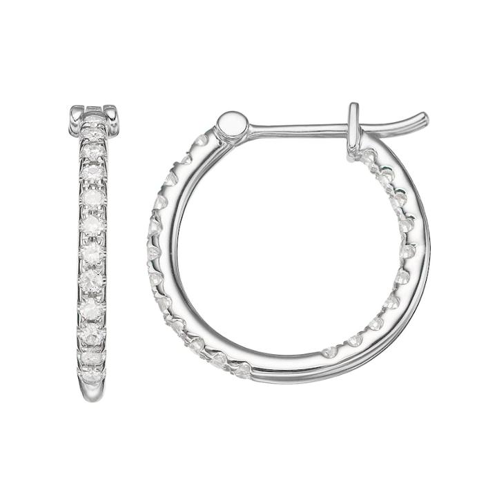 Forever Classic 3/8 Carat T.w. Lab-created Moissanite Inside-out Hoop Earrings, Women's, White