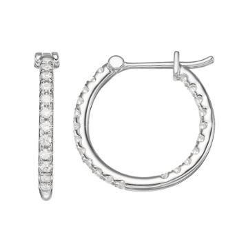 Forever Classic 3/8 Carat T.w. Lab-created Moissanite Inside-out Hoop Earrings, Women's, White