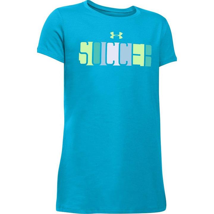 Girls 7-16 Under Armour Soccer Graphic Tee, Size: Medium, Meridian Blue