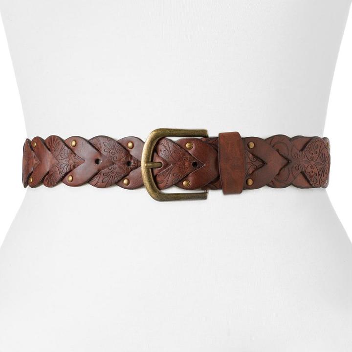Sonoma Goods For Life&trade; Braided Riveted Belt, Women's, Size: Xl, Brown