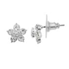 Lc Lauren Conrad Simulated Crystal Nickel Free Flower Stud Earrings, Women's, Silver