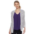 Women's Dana Buchman Textured Open-front Cardigan, Size: Xl, Silver