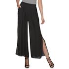 Petite Jennifer Lopez Vented Wide-leg Soft Pants, Women's, Size: Xs Petite, Black