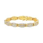 10k Gold Plated 2 Carat T.w. Diamond Bracelet, Women's, Size: 7.50, White