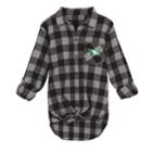 Juniors' North Dakota Fighting Hawks Spirit Week Tie-front Flannel Shirt, Teens, Size: Large, Black