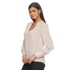 Women's Jennifer Lopez Lace-up Blouse, Size: Medium, Pink