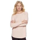 Women's Sonoma Goods For Life&trade; Cable Knit Yoke Crewneck Sweater, Size: Large, Lt Orange