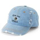 Women's So&reg; Distressed Denim Give Me Space Baseball Cap, Blue