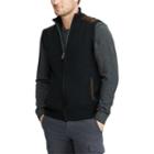 Men's Chaps Classic-fit Suede-trim Sweater Vest, Size: Xl, Black