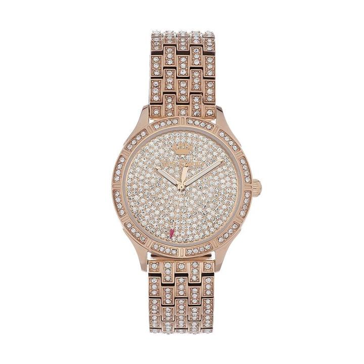 Juicy Couture Women's Arianna Crystal Stainless Steel Watch, Pink