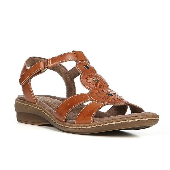 Naturalsoul By Naturalizer Barroll Women's Leather Sandals, Size: 9 Wide, Brown