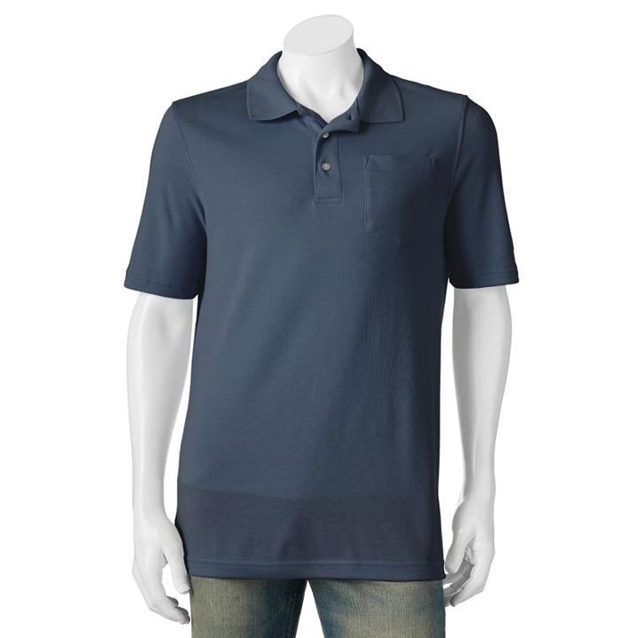 Men's Croft & Barrow&reg; Signature Pocket Polo, Size: Medium, Blue