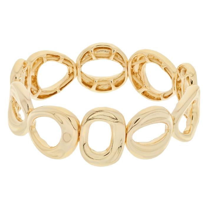 Dana Buchman Gold Tone Geometric Link Stretch Bracelet, Women's
