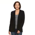 Women's Croft & Barrow&reg; Essential Open-front Cardigan, Size: Small, Black