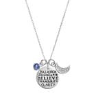Charmed By Diamonds 1/10 Carat T.w. Diamond & Lab-created Sapphire Believe Disc Pendant, Women's, Size: 18, Blue
