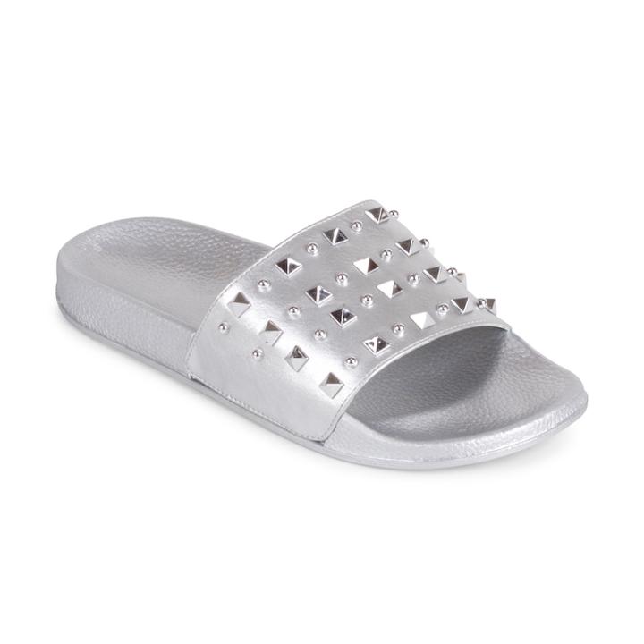 Wanted Stream Women's Slide Sandals, Size: 9, Silver