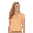 Women's Sonoma Goods For Life&trade; Slubbed V-neck Tee, Size: Medium, Brt Orange