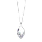 Sterling Silver Gemstone Marquise Pendant Necklace, Women's, Blue