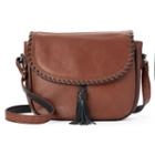 Ili Whipstitch Leather Saddle Bag, Women's, Brown Oth