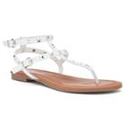 Candie's&reg; Women's Strappy Studded Sandals, Girl's, Size: 9, White