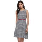 Women's Elle&trade; Print Sleeveless Fit & Flare Dress, Size: Xs, Black