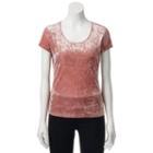 Juniors' Candie's&reg; Velvet Scoopneck Tee, Girl's, Size: Xl, Brt Pink