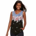 Women's Croft & Barrow&reg; Pleated Swing Tank, Size: Large, Med Grey