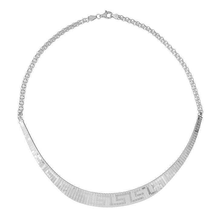 Sterling Silver Greek Key Collar Necklace, Women's, Size: 18
