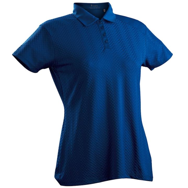Women's Nancy Lopez Grace Short Sleeve Golf Polo, Size: Small, Dark Blue