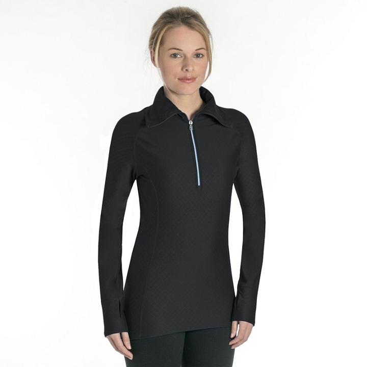 Women's Snow Angel Diamond Duchess Microfleece Quarter-zip Top, Size: Small, Black